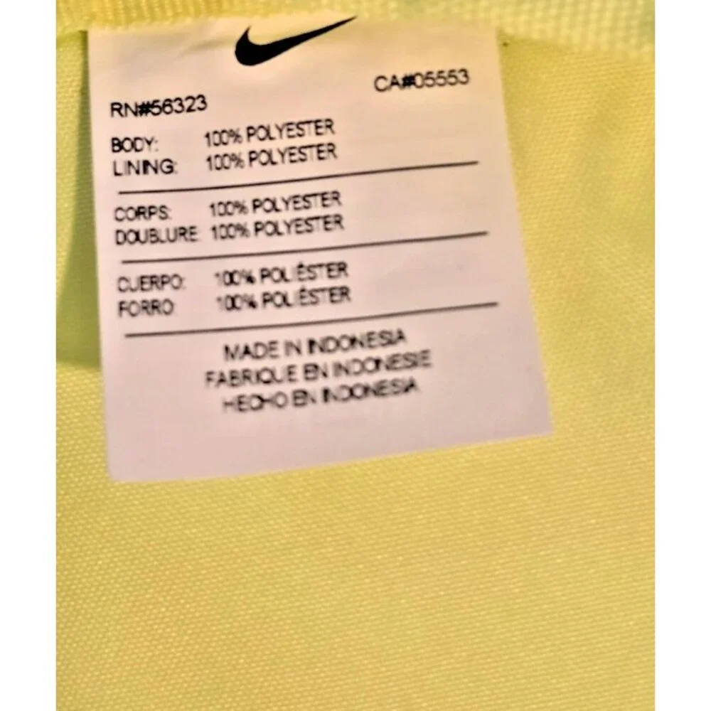 Nike Neon Yellow Black Logo Backpack New With Tags School Travel Gym Bag